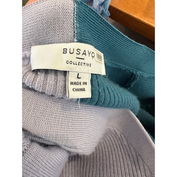 Busayo Cardigan Knit Midi Dress LARGE Ribbed Sweater Lavender Duster Wool $360 - Picture 8 of 10